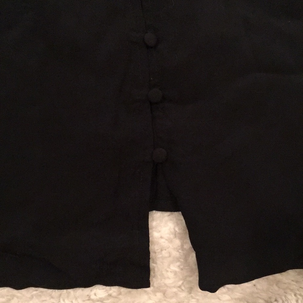 Floral Embroidered Black Shift Mini Dress - Picture 7 of 9